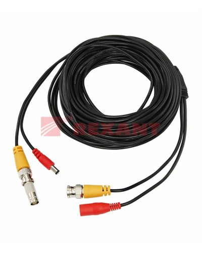 Шнур соединительный BNC-BNC для систем видеонаблюдения, с питанием (DC) от камеры (18 м) REXANT (18-1718) в Ростове-на-Дону Патч-корды и пигтейлы Pintop.ru