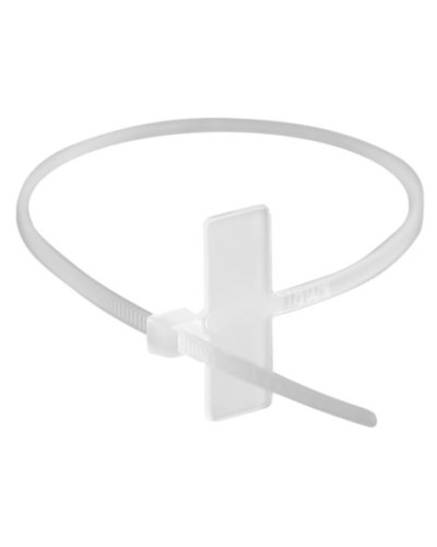 Хомут P6.6 маркировочный, белый, 2,5x100, горизонтальная табличка под замком 24,5x7,8 DKC 252100SR-M в Ростове-на-Дону Стяжки-хомуты Pintop.ru