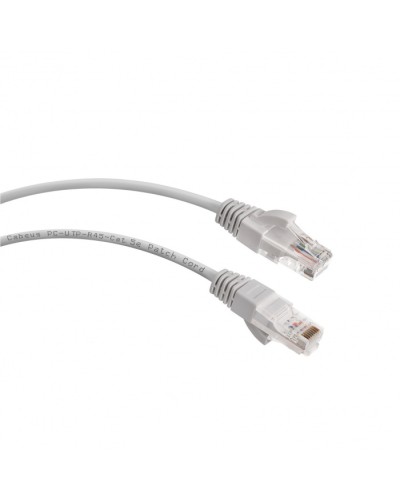 Патч-корд UTP, категория 5e, 1 м, LSZH, неэкранированный, серый Cabeus PC-UTP-RJ45-Cat.5e-1m-LSZH в Ростове-на-Дону Патчкорды (медные) Pintop.ru