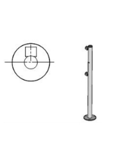 Стойка ограждения с отверстием под фиксатор 2 муфты L-образная, Oxgard Стойка ограждения с отверстием под фиксатор L-образная, 2 муфты слева (ВЗР 1996.09.52) в Ростове-на-Дону Ограждения Pintop.ru