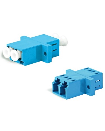 Адаптер оптический проходной LC/UPC-LC/UPC, SM, duplex, корпус пластиковый, синий, белые колпачки LC/UPC-LC/UPC Hyperline FA-P11Z-DLC/DLC-N/WH-BL в Ростове-на-Дону Проходные адаптеры и розетки оптические Pintop.ru