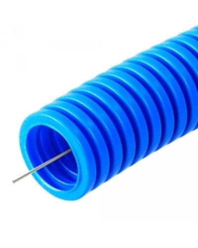 Труба гофрированная ПП лёгкая 350 Н не распространяющая горение с/з синяя д25 (50м/2600м/ уп/пал) Промрукав PR02.0077 в Ростове-на-Дону Труба гофрированная Pintop.ru