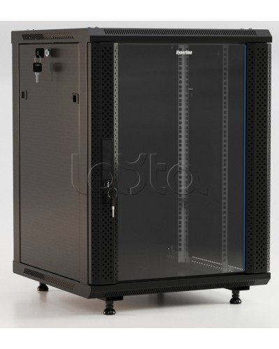 Шкаф настенный Hyperline TWB-FC-1566-GP-RAL9004 в Ростове-на-Дону Шкафы, щиты, боксы, компоненты СКС Pintop.ru
