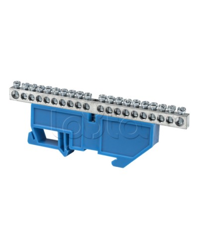 Шина 0 N (6x9мм) 20 отв. цинк синий изолятор на DIN-рейку EKF PROxima (sn1-63-20-d) в Ростове-на-Дону Клеммные колодки Pintop.ru