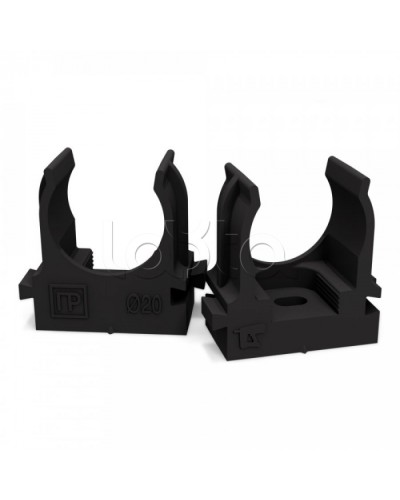 Крепеж-клипса для труб для монтажного пистолета черная в п/э д20 (100шт/900шт уп/кор) Промрукав (PR13.0132) в Ростове-на-Дону Держатели, клипсы, скобы Pintop.ru