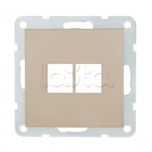 Накладка с суппортом розетки комп. и телеф. на 2 входа (шампань) БЕЗ механизма LK80 Экопласт (846206-0)