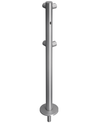 Стойка ограждения съемная L-образная с отверстием под фиксатор, 2 муфты слева Oxgard ВЗР 1996Р.21-06 в Ростове-на-Дону Ограждения Pintop.ru