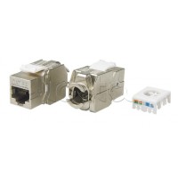 Вставка Keystone Jack RJ-45(8P8C) Hyperline KJ8-8P8C-C5e-180-TLS-SH-F-WH