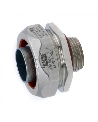 Взрывозащищенная Ex e муфта металлорукав-коробка. DN20 мм. M20х1,5.Никелированная латунь. IP66/6 (EX6014-2020) в Ростове-на-Дону Повороты, муфты, тройники Pintop.ru