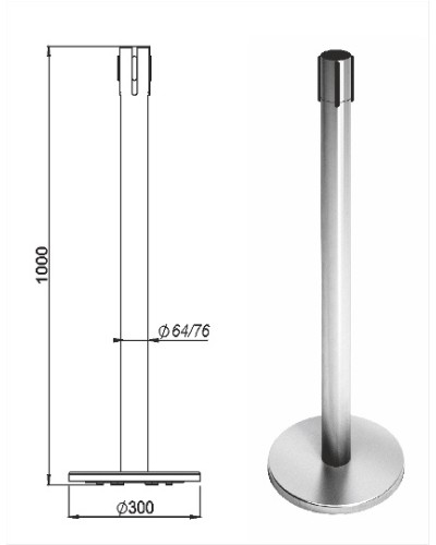 Стойка ограждения передвижная с ремнем Oxgard Стойка ограждения передвижная с ремнем (2 метра красный) (ВЗР 2387) в Ростове-на-Дону Ограждения Pintop.ru