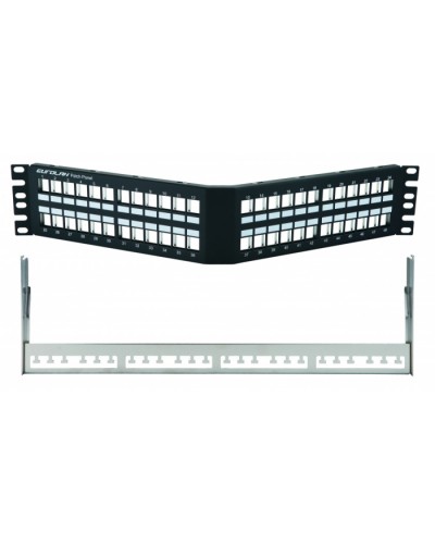 Коммутационная угловая панель 19” наборная, FTP, 2U, 48 портов, черный Eurolan (27A-00-48BL) в Ростове-на-Дону Патч-панели Pintop.ru