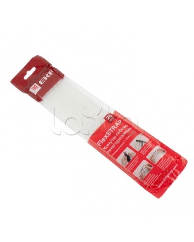Хомут гибкий (20 шт.) белый FlexSTRAP EKF (plc-fs-wr) в Ростове-на-Дону Стяжки-хомуты Pintop.ru