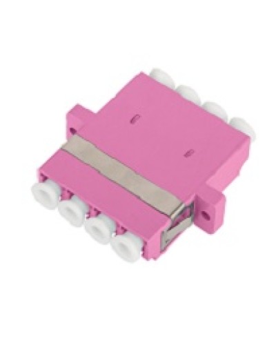 Адаптер NIKOMAX волоконно-оптический, соединительный, многомодовый, стандарта OM4, LC/UPC-LC/UPC, квадро, пластиковый, без шторки, с фланцами, маджента, уп-ка 2шт. в Ростове-на-Дону Проходные адаптеры и розетки оптические Pintop.ru