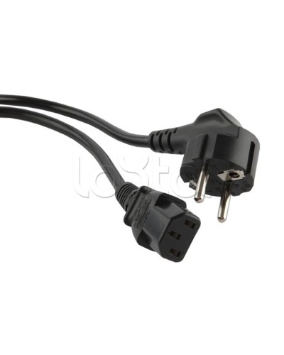 Кабель питания (Shucko - C13), 16A, угловая вилка, 3м Hyperline PWC-IEC13-SHM-3.0-BK в Ростове-на-Дону Патч-корды и пигтейлы Pintop.ru