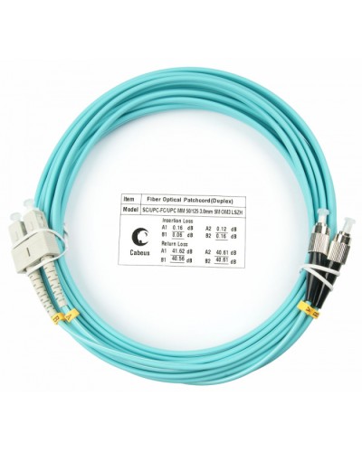 Шнур оптический duplex SC-FC 50/125 mm OM3 15м LSZH Cabeus FOP-50-SC-FC-15m в Ростове-на-Дону Патч-корды и пигтейлы Pintop.ru