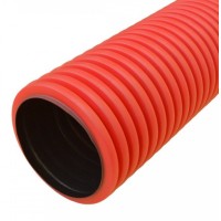 Труба гофрированная двустенная ПНД жесткая тип 750 (SN8) красная д200 5,7м (11,4м/уп) Промрукав (PR15.0245)