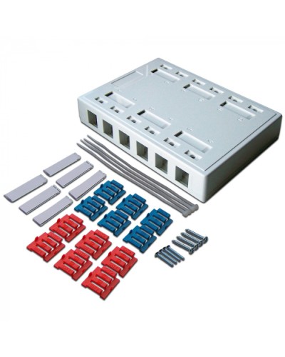 Коробка настенная на 12 кейстоунов, белая LANMASTER (LAN-MB-12K-WH) в Ростове-на-Дону Распределительные коробки Pintop.ru