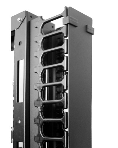 Вертикальный кабельный органайзер с пласт. пальцами для шкафов ШТК-СП-42.6.x, 2 компл ЦМО (ВКО-П-20/42U-9005) в Ростове-на-Дону Кабельные органайзеры Pintop.ru