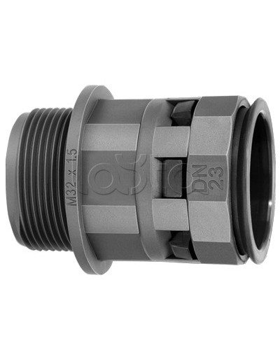 Муфта труба-коробка DN 36 мм, М50х1,5, полиамид, цвет черный DKC PAM36M50N в Ростове-на-Дону Повороты, муфты, тройники Pintop.ru