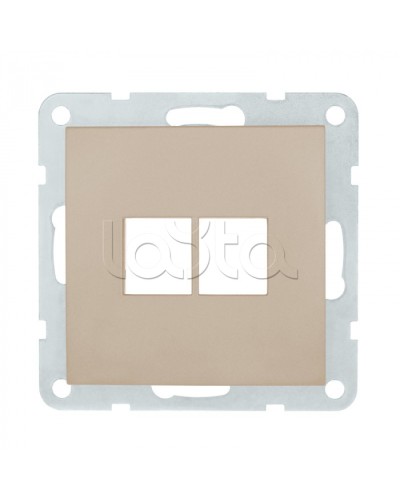 Накладка с суппортом розетки комп. и телеф. на 2 входа (шампань) БЕЗ механизма LK80 Экопласт (846206-0) в Ростове-на-Дону Розетки компьютерные и телефонные Pintop.ru
