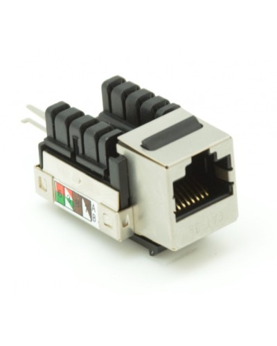 Модуль-вставка типа Keystone, Кат.5e (Класс D), 100МГц, RJ45/8P8C, 110/KRONE, T568A/B, экранированный, металлик, уп-ка 10шт. NETLAN EC-UKJ-SD2-MT-10 в Ростове-на-Дону Коннекторы Pintop.ru