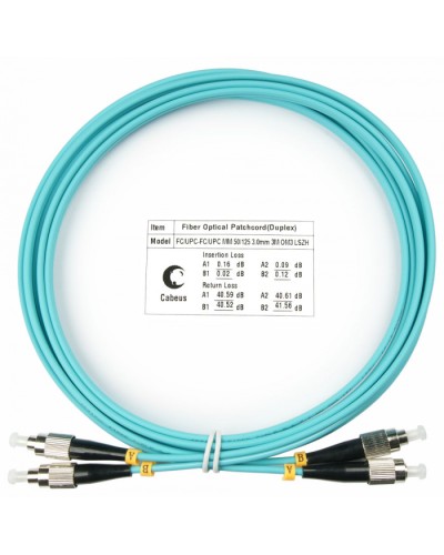 Шнур оптический duplex FC-FC 50/125 mm OM3 3м LSZH Cabeus FOP-50-FC-FC-3m в Ростове-на-Дону Патч-корды и пигтейлы Pintop.ru