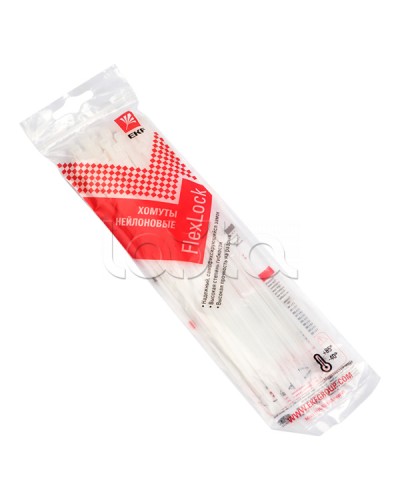 Хомут P6.6 стандартный (б), 3.6x150 (50шт) FlexLock PROxima EKF (plc-fl-ctsw-3.6x150-r) в Ростове-на-Дону Стяжки-хомуты Pintop.ru