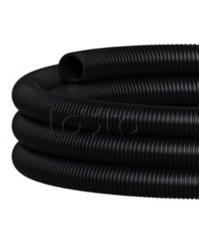 NR110 Двустен. труба ПНД гибкая откр. прокладки, SN12, с зондом, D110мм (50м) чёрн. Экопласт (801110HFR-UF-BL) в Ростове-на-Дону Труба гофрированная Pintop.ru