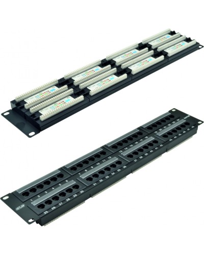 Панель коммутационная 19, 2U, 48 портов,Кат.5e NETLAN EC-URP-48-UD2 в Ростове-на-Дону Патч панель Pintop.ru
