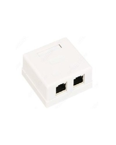 Розетка компьютерная RJ-45 (8P8C), категория 5e, двойная, внешняя (настенная), Dual IDC, белая в Ростове-на-Дону Розетки компьютерные и телефонные Pintop.ru