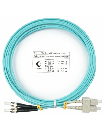 Шнур оптический duplex SC-ST 50/125 mm OM3 3м LSZH Cabeus FOP-50-SC-ST-3m в Ростове-на-Дону Патч-корды и пигтейлы Pintop.ru