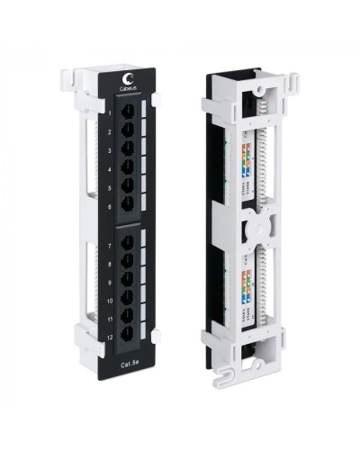 Патч-панель настенная, 12 портов RJ-45, категория 5е, с подставкой Cabeus PL-12-Cat.5e-WL-Dual IDC в Ростове-на-Дону Патч панель Pintop.ru