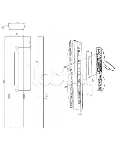 Накладка под опломбировку замка Elbox EMS-LP в Ростове-на-Дону Аксессуары для стоек и шкафов Pintop.ru