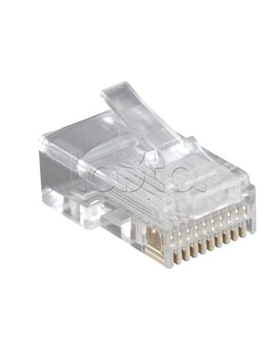 Разъем RJ-50(10P10C), универсальный (для одножильного и многожильного кабеля), для круглого кабеля, напыление 6µ/ 6 микродюймов (10шт) Hyperline PLUG-10P10C-U-06 в Ростове-на-Дону Коннекторы и разъемы Pintop.ru