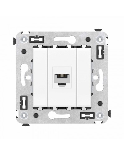 Телефонная розетка RJ-12 без шторки в стену одинарная, Avanti, Белое облако DKC (4400613) в Ростове-на-Дону Розетки компьютерные и телефонные Pintop.ru