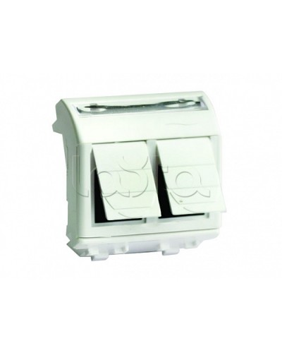 Ком.роз. двойная RJ45 кат.6 (8P8C, Hyperline, Dual IDC: 110&Krone) Brava, слон.кость, 2мод (75452S) в Ростове-на-Дону Аксессуары для кабель-канала Pintop.ru