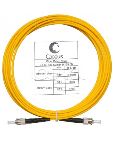 Шнур оптический simplex ST-ST 9/125 sm 10м LSZH Cabeus FOP(s)-9-ST-ST-10m в Ростове-на-Дону Патч-корды оптические Pintop.ru