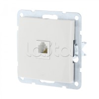 Розетка компьютерная RJ-45 кат. 5е с накладкой (белый) LK60 Экопласт (866104-1)