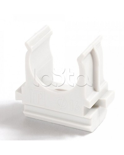 Крепёж-клипса для труб Полистирол белая д16 (100шт/2000шт уп/кор) Промрукав (PR.02716б) в Ростове-на-Дону Держатели, клипсы, скобы Pintop.ru