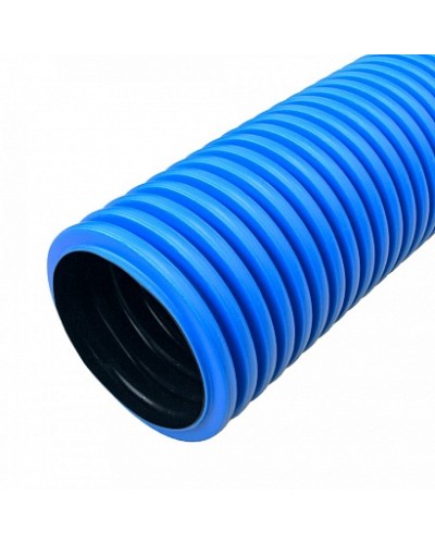 Труба гофрированная двустенная ПНД жесткая тип 450 (SN12) синяя д90 6м (36м/уп) Промрукав в Ростове-на-Дону Труба гофрированная Pintop.ru