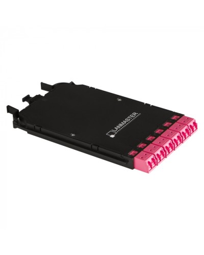 Компактная MPO кассета OM4, 12xLC, тип B, низкие потери, черная LANMASTER (LAN-MCCB-1M-12LC/OM4) в Ростове-на-Дону Патч-корды оптические Pintop.ru