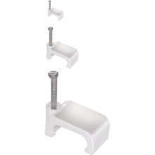 Скоба 8 мм плоская пластиковая (100 шт/уп) IEK USK21-08-100