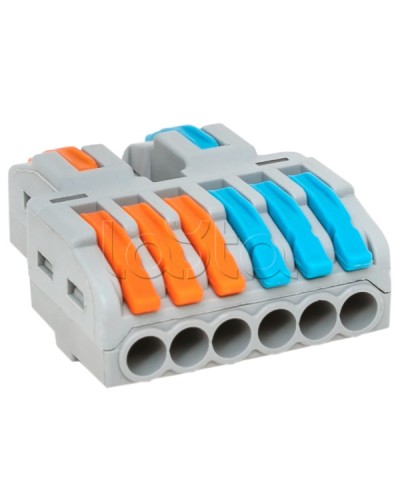 Строительно-монтажная клемма СМК 222-426 разветвительная 6 выходов 0,08-4 мм2 EKF (plc-smk-422-6) - Строительно-монтажная клемма СМК 222-426 разветвительная 6 выходов 0,08-4 мм2 EKF в Ростове-на-Дону Клеммные колодки Pintop.ru