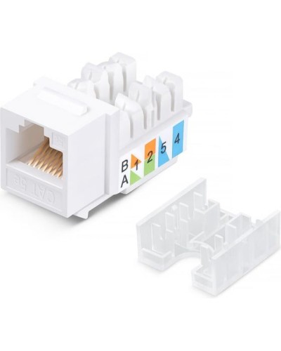 Модуль Keystone Jack RJ-45(8P8C), UTP неэкранированный, CAT 5e, тип 90 градусов, белый REXANT PRO 02-0064 в Ростове-на-Дону Модули Keystone Pintop.ru