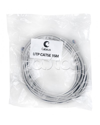 Патч-корд UTP, категория 5e, 15 м, неэкранированный, серый Cabeus PC-UTP-RJ45-Cat.5e-15m в Ростове-на-Дону Патчкорды (медные) Pintop.ru