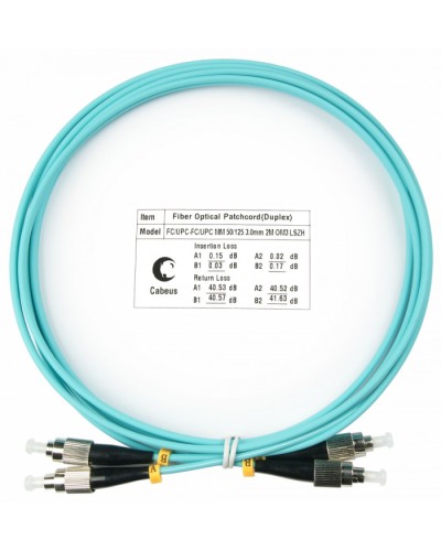 Шнур оптический duplex FC-FC 50/125 mm OM3 2м LSZH Cabeus FOP-50-FC-FC-2m в Ростове-на-Дону Патч-корды и пигтейлы Pintop.ru