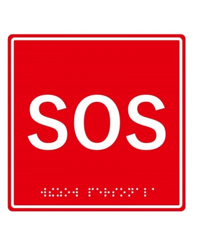 Табличка тактильная с пиктограммой SOS (150x150мм) (красный фон) Hostcall MP-010R1 в Ростове-на-Дону Дополнительное оборудование для ОПС Pintop.ru