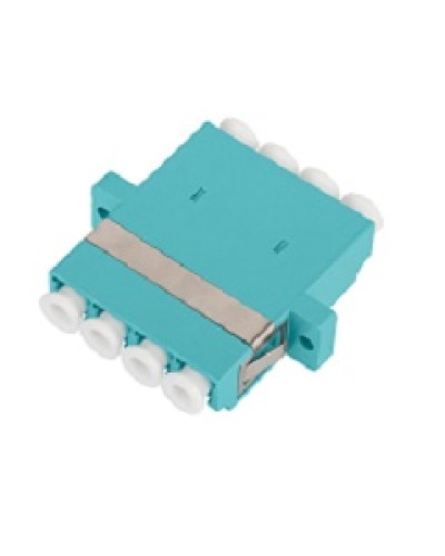 Адаптер NIKOMAX волоконно-оптический, соединительный, многомодовый, стандарта OM3, LC/UPC-LC/UPC, квадро, пластиковый, без шторки, с фланцами, аква, уп-ка 2шт. в Ростове-на-Дону Проходные адаптеры и розетки оптические Pintop.ru
