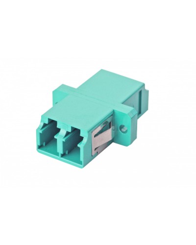Оптический адаптер OM3, дуплекс LC, с фланцами, бирюзовый Eurolan (36A-30-2L-02AQ) в Ростове-на-Дону Проходные адаптеры и розетки оптические Pintop.ru