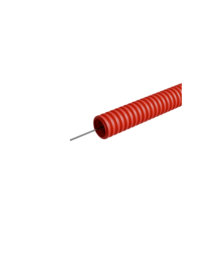 Труба гофрированная ПНД лёгкая d32 мм с зондом трудногорючая безгалогенная (HFFRLS), (уп. 50 м) КМ-профиль (KM-FRTG-32) в Ростове-на-Дону Труба гофрированная Pintop.ru